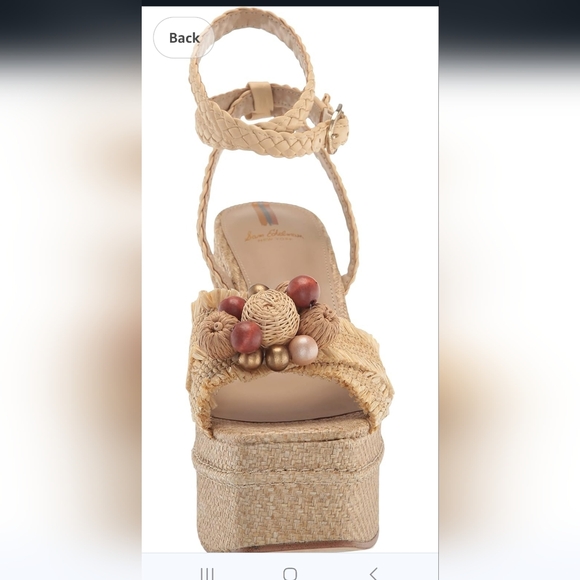 NEW SAM EDELMAN TATE EGGSHELL RAFFIA PLATFORM SANDALS SIZE 9.5 - Picture 15 of 15